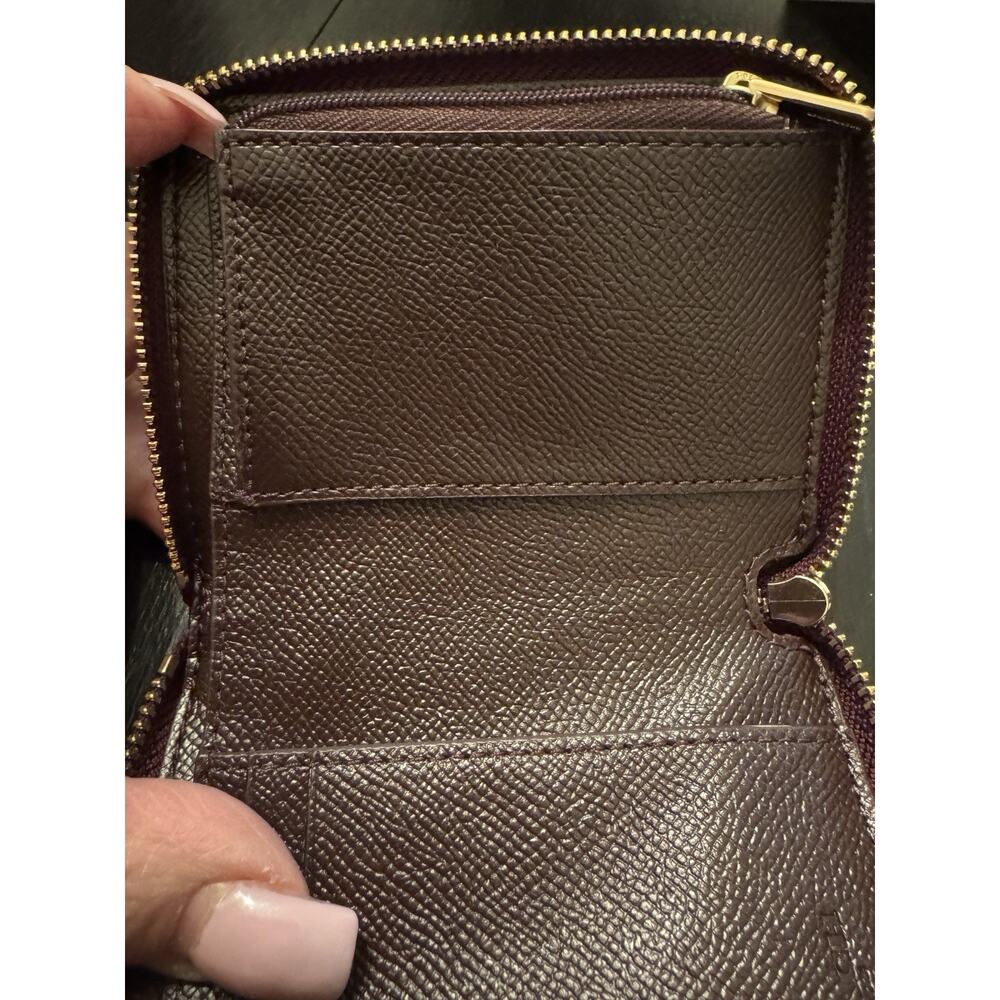 Coach Heart Glitter Small Zip Around Wallet In Raspberry - Picture 6 of 7